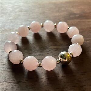 Milor  Rose Quarts bracelet with a silver 925 magnet.